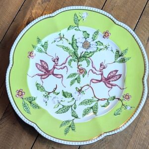 Anthropologie Lou Rota Mother Nature Praying Mantis Dessert Salad Plate 9.5" NWT